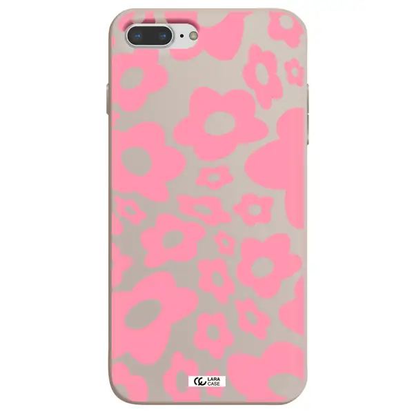 Five Petal Pink Flower Apple iPhone 7 plus Silicone Stone Case