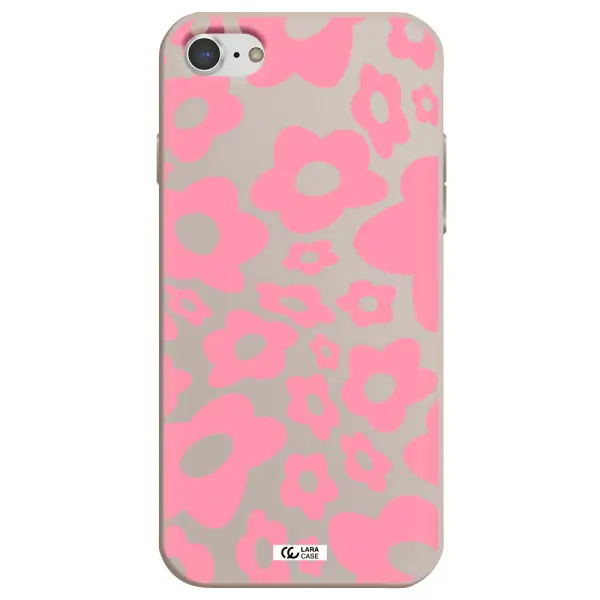 Five Petal Pink Flower Apple iPhone 7 Silicone Stone Case