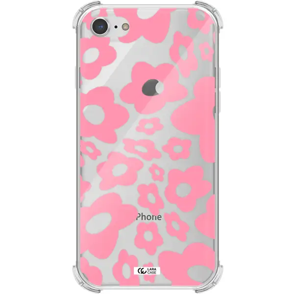 Five Petal Pink Flower Apple iPhone 8 Clear PC Case