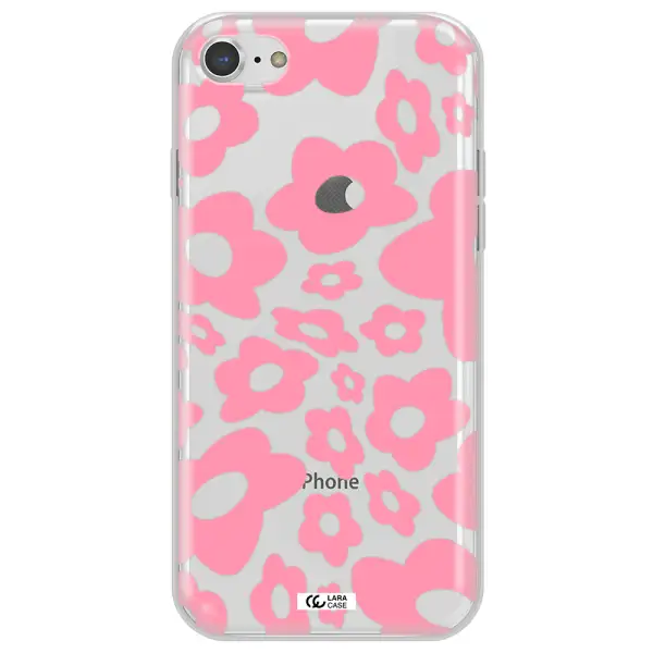 Five Petal Pink Flower Apple iPhone 8 Clear TPU Case