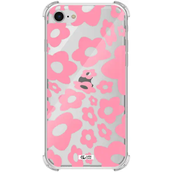 Five Petal Pink Flower Apple iPhone se 2020 Clear PC Case