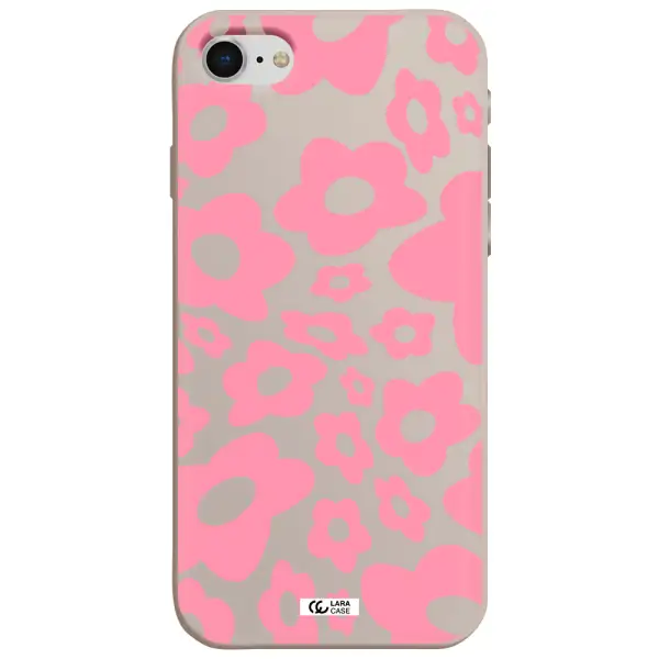 Five Petal Pink Flower Apple iPhone se 2020 Silicone Stone Case