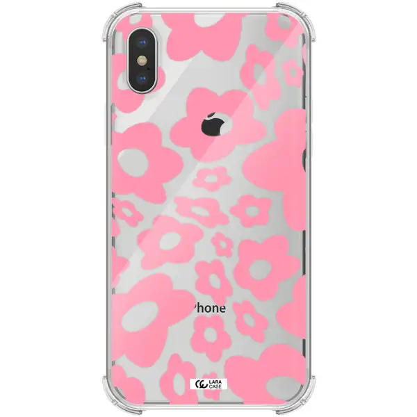 Five Petal Pink Flower Apple iPhone X Clear PC Case