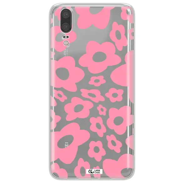 Five Petal Pink Flower Huawei P20 Clear TPU Case