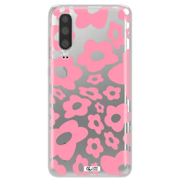 Five Petal Pink Flower Huawei P30 Clear TPU Case