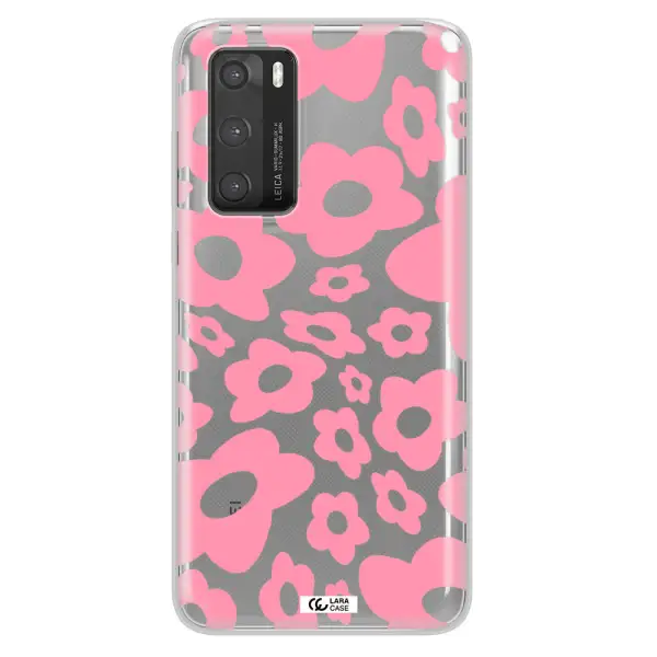 Five Petal Pink Flower Huawei P40 Clear TPU Case
