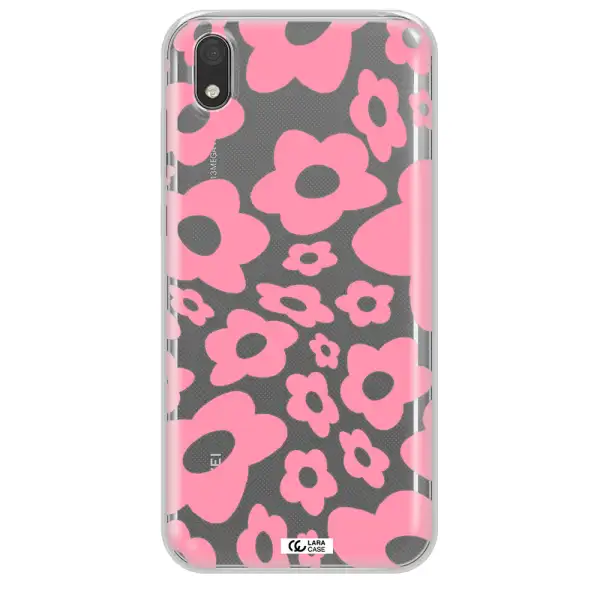 Five Petal Pink Flower Huawei Y5 2019 Clear TPU Case
