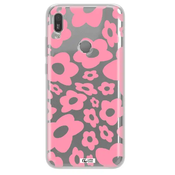 Five Petal Pink Flower Huawei Y6 2019 Clear TPU Case