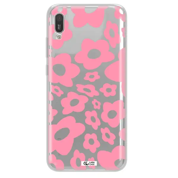 Five Petal Pink Flower Huawei Y6 Pro 2019 Clear TPU Case