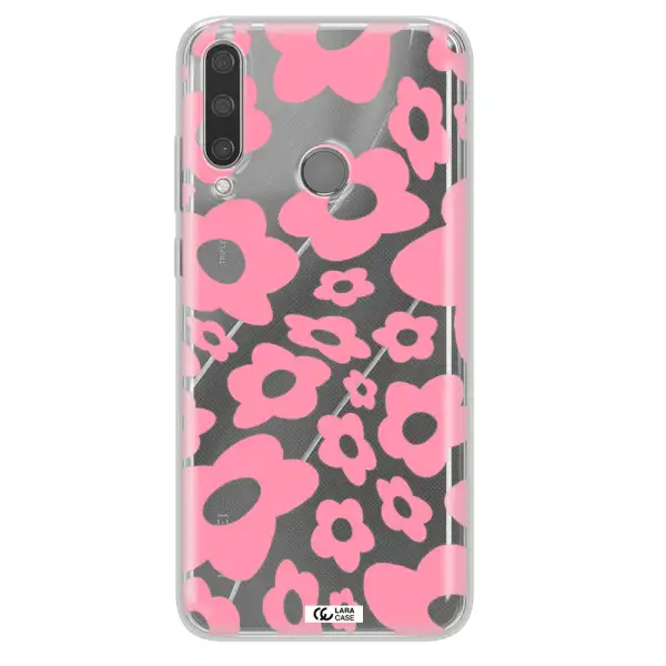 Five Petal Pink Flower Huawei Y6P Clear TPU Case