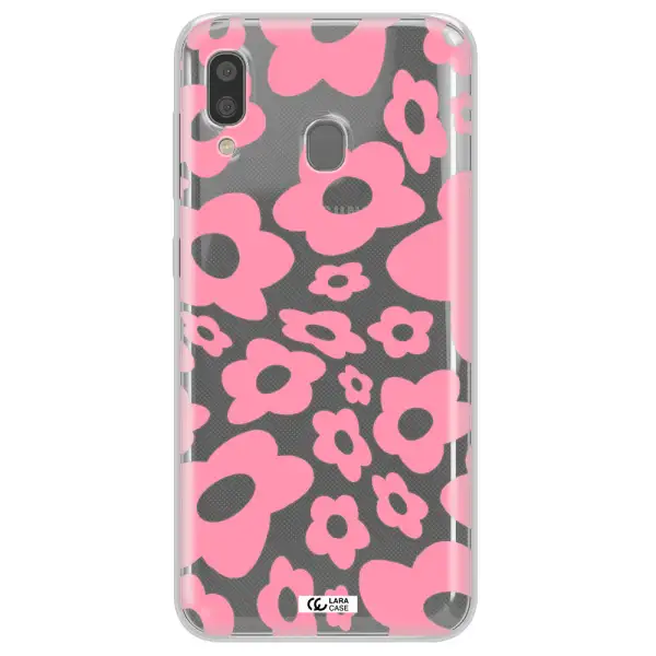 Five Petal Pink Flower Samsung A20 Clear TPU Case