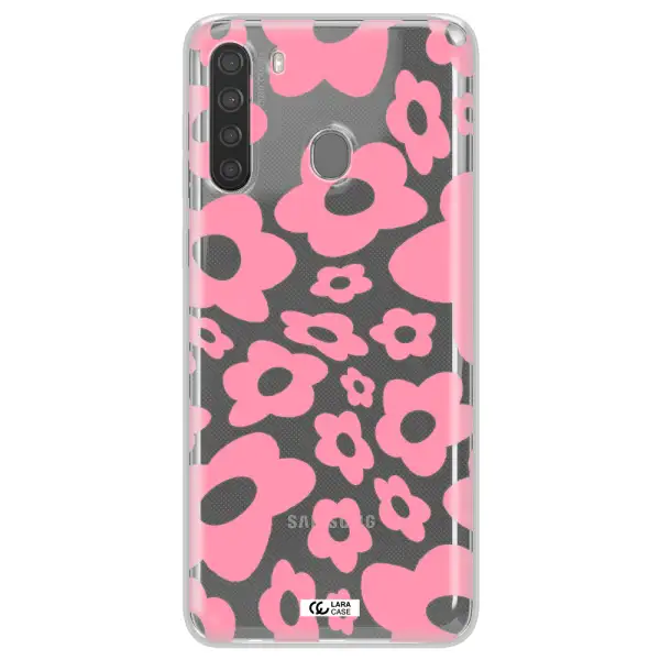 Five Petal Pink Flower Samsung A21 Clear TPU Case