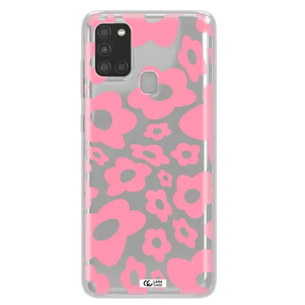 Five Petal Pink Flower Samsung A21S Clear TPU Case