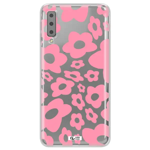 Five Petal Pink Flower Samsung A7 2018 Clear TPU Case