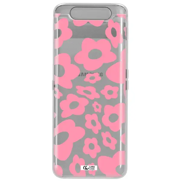 Five Petal Pink Flower Samsung A80 Clear TPU Case