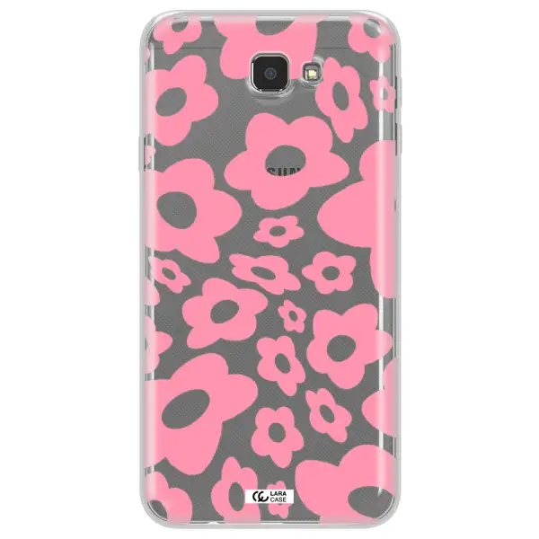 Five Petal Pink Flower Samsung J7 Prim Clear TPU Case