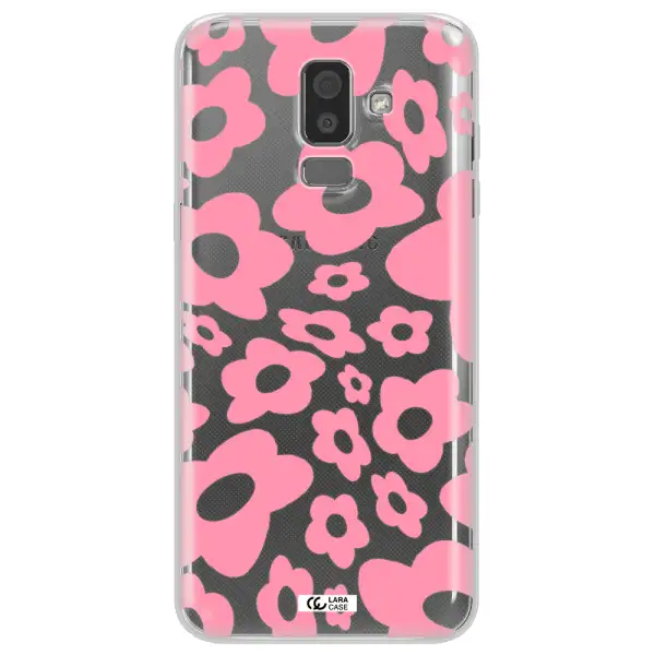 Five Petal Pink Flower Samsung J8 Clear TPU Case