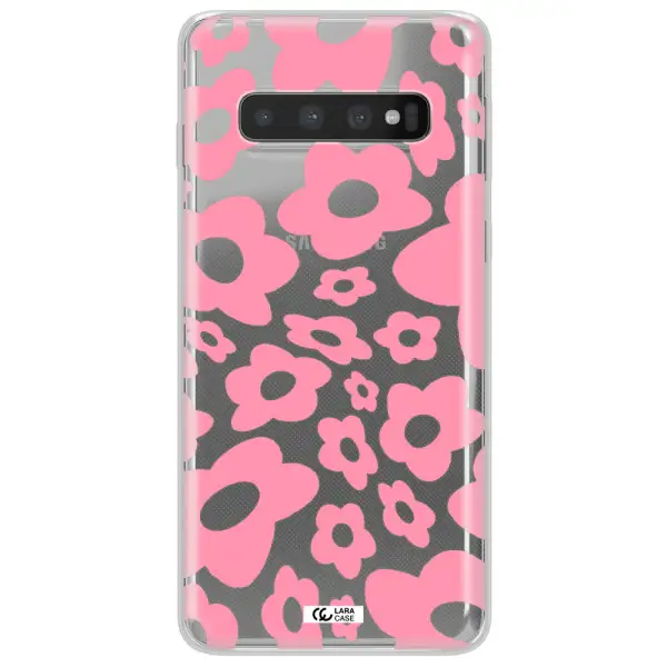 Five Petal Pink Flower Samsung S10 Plus Clear TPU Case