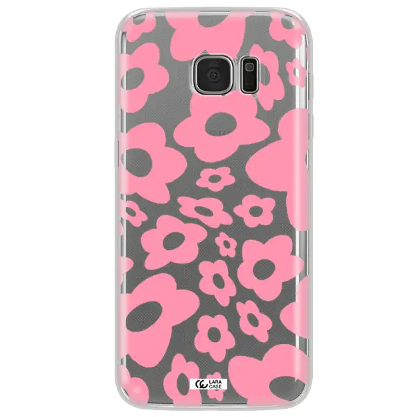 Five Petal Pink Flower Samsung S7 Edge Clear TPU Case