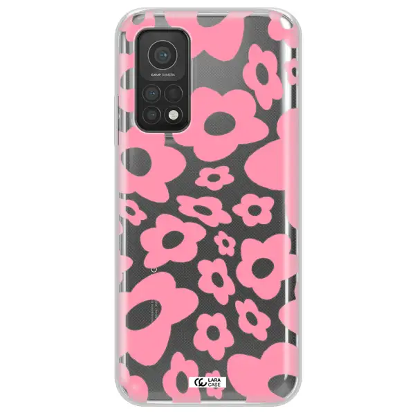 Five Petal Pink Flower Xiaomi Mi 10T Clear TPU Case