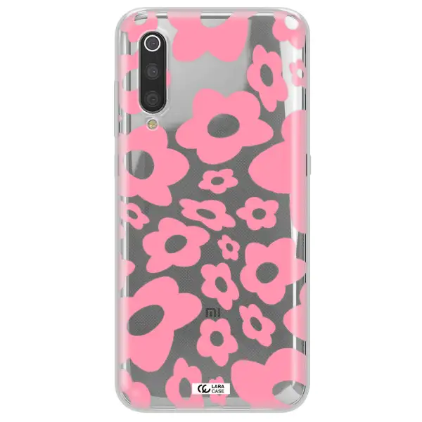 Five Petal Pink Flower Xiaomi Mi 9 Clear TPU Case