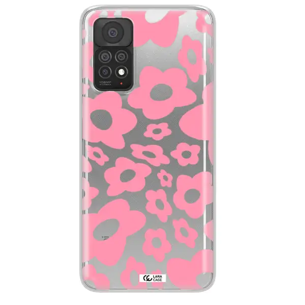Five Petal Pink Flower Xiaomi Note 11 Pro Clear TPU Case