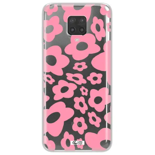 Five Petal Pink Flower Xiaomi Note 9 Pro Clear TPU Case