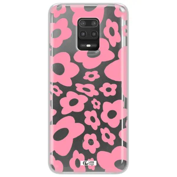 Five Petal Pink Flower Xiaomi Note 9S Clear TPU Case