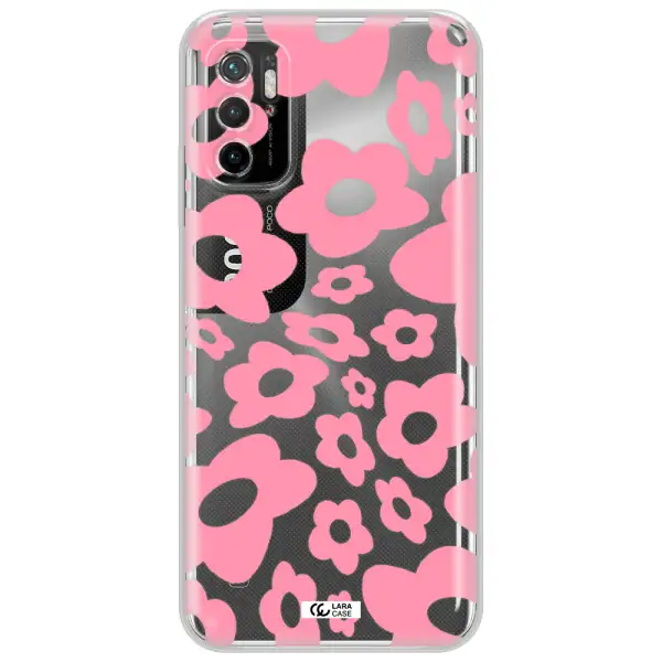 Five Petal Pink Flower Xiaomi Poco M4 Pro 5G Clear Tpu Case