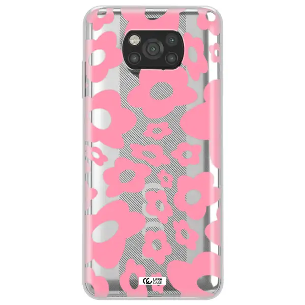 Five Petal Pink Flower Xiaomi Poco X3 Clear TPU Case