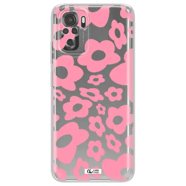 Five Petal Pink Flower Xiaomi Redmi Note 10S Clear Tpu Case