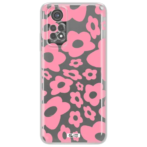 Five Petal Pink Flower Xiaomi Redmi Note 11S Clear Tpu Case