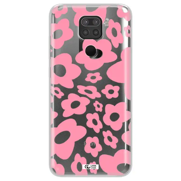 Five Petal Pink Flower Xiaomi Redmi Note 9 Clear TPU Case
