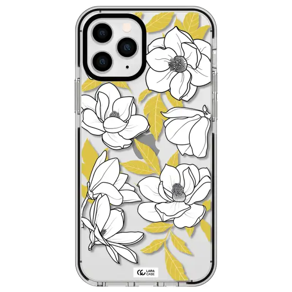 White Quince Flower Apple iPhone 11 pro max impact black border Case