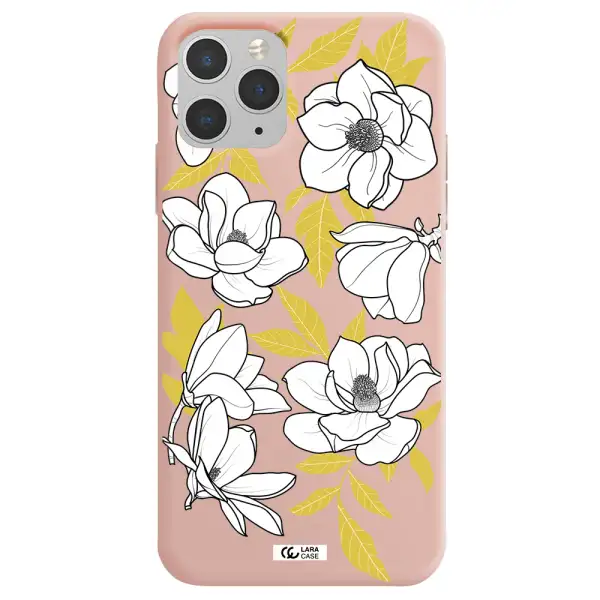 White Quince Flower Apple iPhone 11 pro max Silicone pastel pink Case