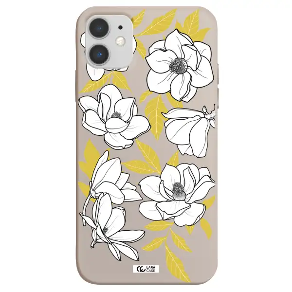 White Quince Flower Apple iPhone 11 Silicone Stone Case