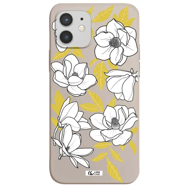White Quince Flower Apple iPhone 12 mini Silicone Stone Case