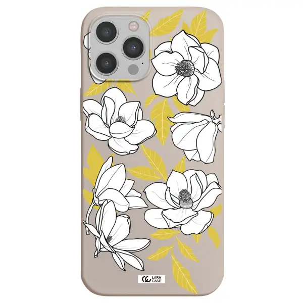 White Quince Flower Apple iPhone 12 pro Silicone Stone Case