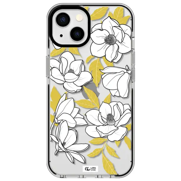 White Quince Flower Apple iPhone 13 impact black border Case