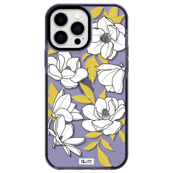 White Quince Flower Apple iPhone 13 Pro Max impact Lilac Case