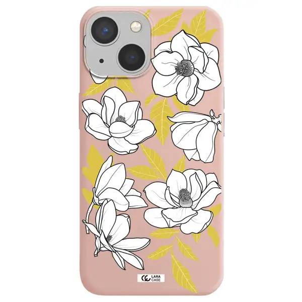 White Quince Flower Apple iPhone 13 Silicone pastel pink Case