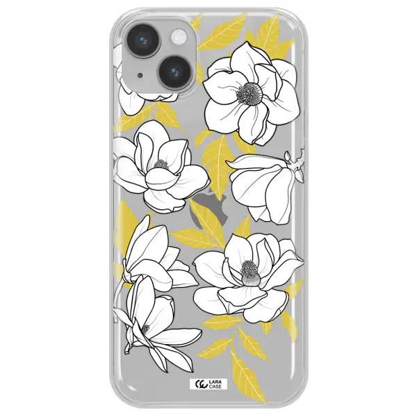 White Quince Flower Apple iPhone 14 plus Clear TPU Case
