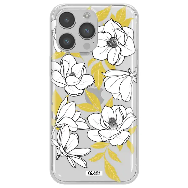 White Quince Flower Apple iPhone 14 pro max Clear TPU Case