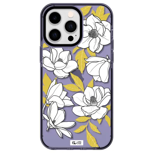 White Quince Flower Apple iPhone 14 pro max impact Lilac Case