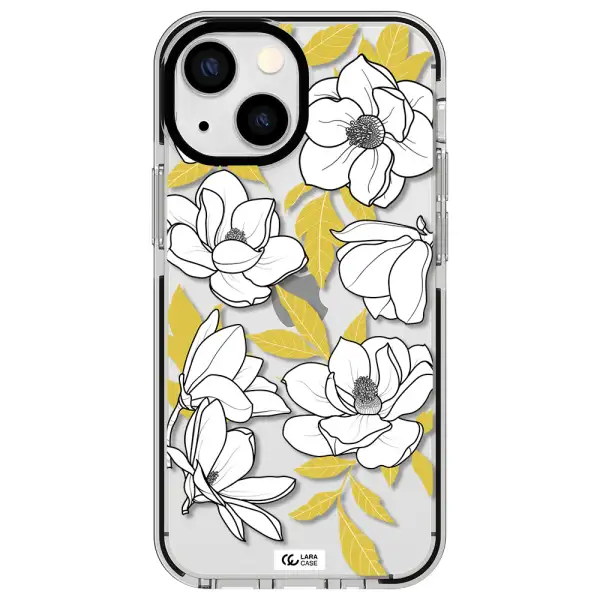 White Quince Flower Apple iPhone 15 impact black border Case