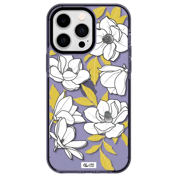 White Quince Flower Apple iPhone 15 Pro impact Lilac Case