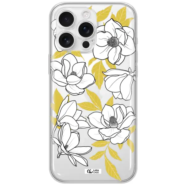 White Quince Flower Apple Iphone 16 Pro Max Clear Tpu Case