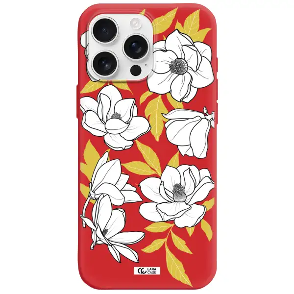 White Quince Flower Apple Iphone 16 Pro Max Silicone Stone Case