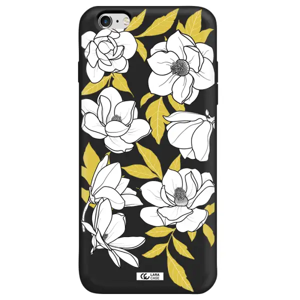 White Quince Flower Apple iPhone 6 s plus Silicone black Case