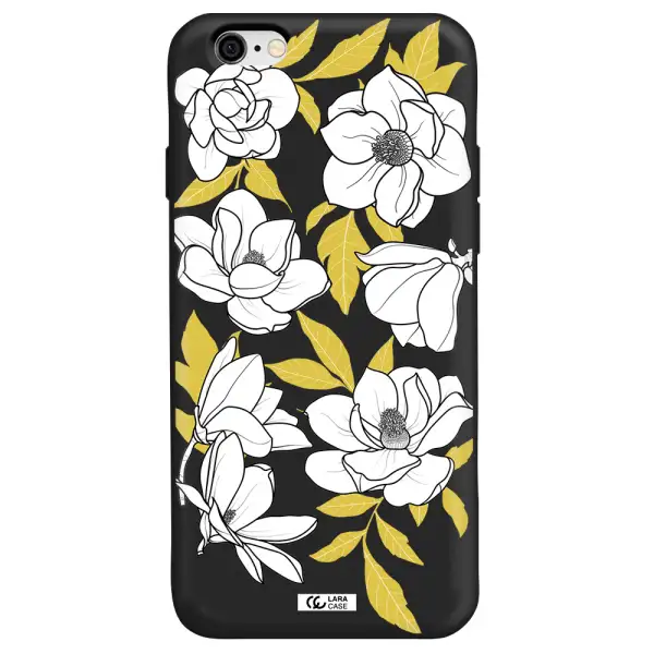 White Quince Flower Apple iPhone 6 Silicone black Case